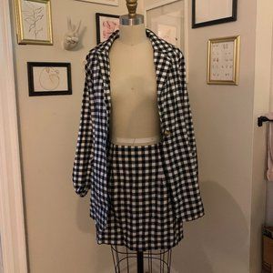 SHEIN Gingham Blazer and Skirt Set - NWOT